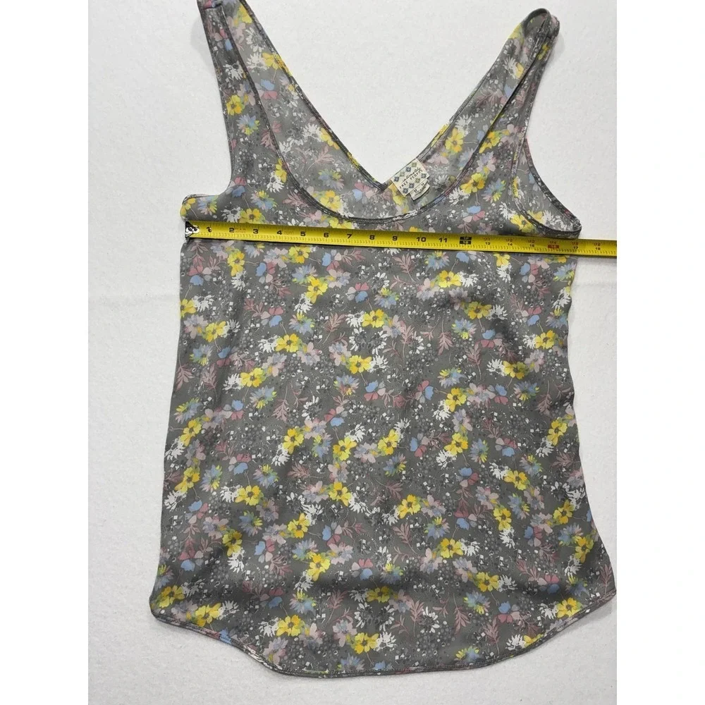 Free People Intimately Floral Camisole Tank Top Gray Ditsy Print Womens Medium